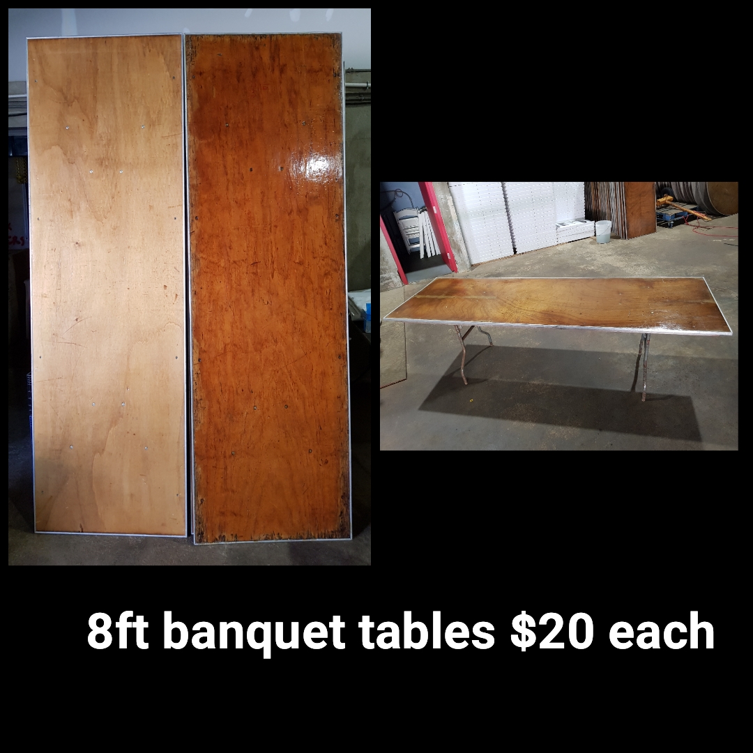8 foot banquet tables